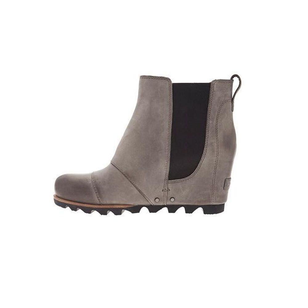 SOREL Women’s Gray Lea Hidden Wedge Chelsea Ankle Boots Size 10.5